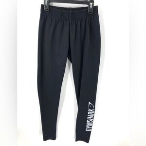 Gymshark Size Small Core Leggings Pull On Pants Black Jogger Waist Track Stretch